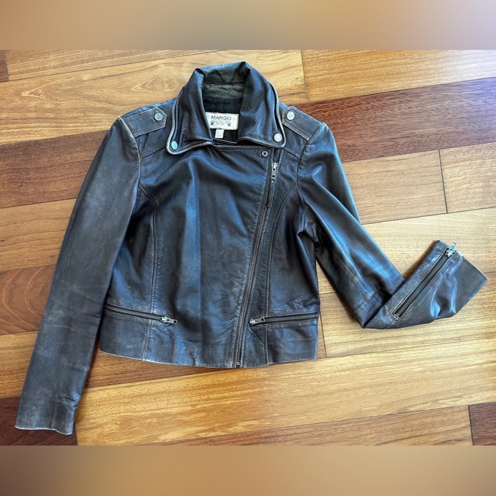 Mango leather jacket - Picture 6 of 14
